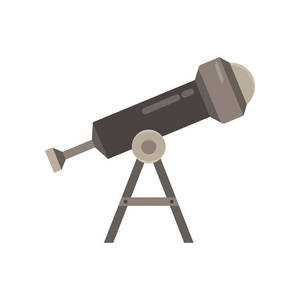 望远镜图标矢量孤立的插图天文学发现