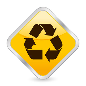 回收符号黄色方块图标