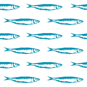 模式与蓝色轮廓沙丁鱼图片