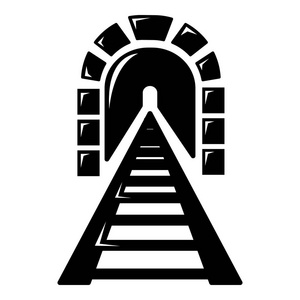 铁路隧道图标,简单的样式照片