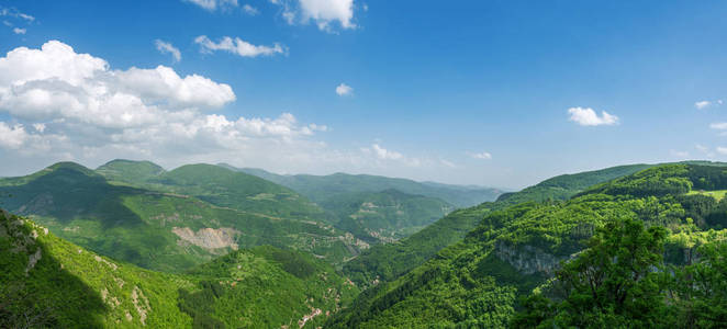 在保加利亚的罗多彼山鸟瞰图