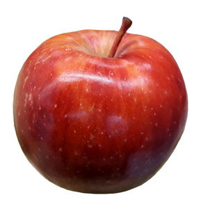 孤立在白色的新鲜熟透的红苹果