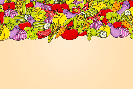 蔬菜卡通涂鸦背景设计图片