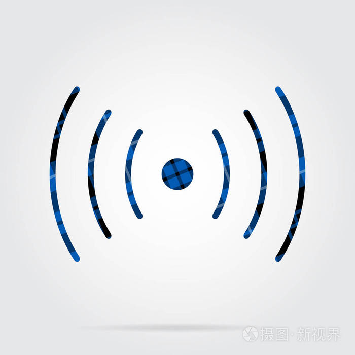 蓝黑格子图标声音振动符号