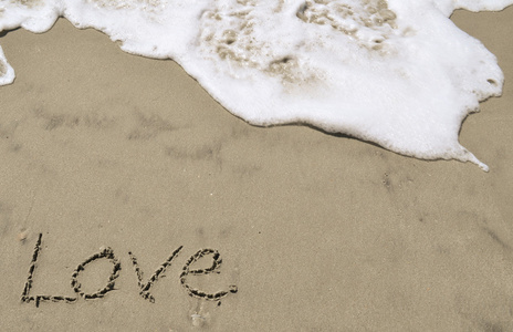 用波浪写在沙滩上的爱