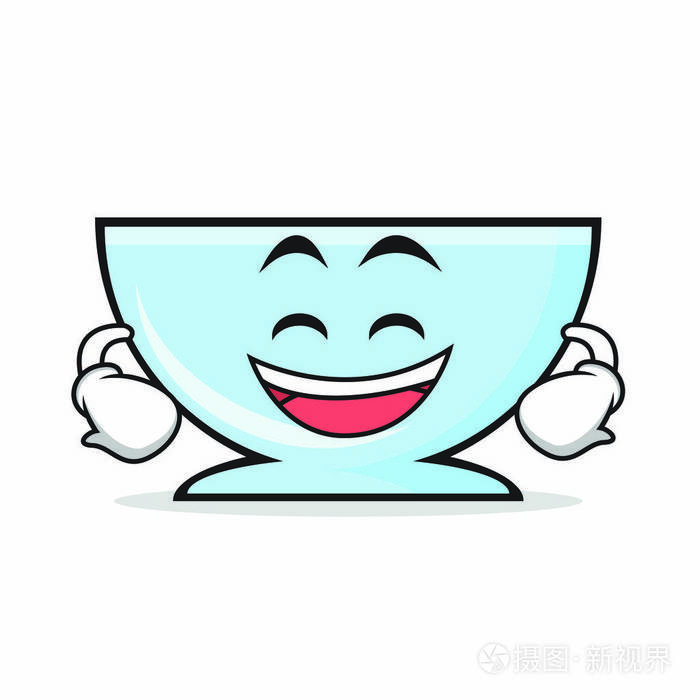 咧着嘴碗人物卡通矢量图
