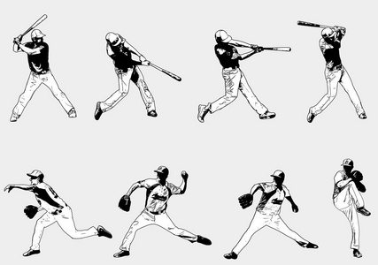 棒球素描图片