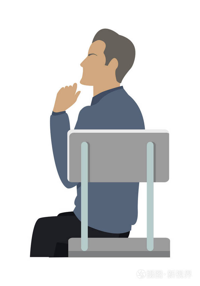 坐在椅子上的商人的侧视图