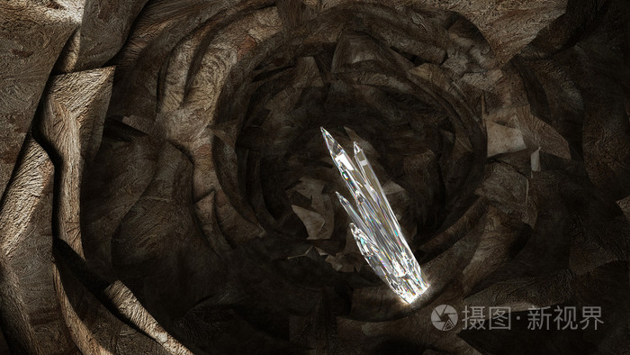 黑暗洞穴中的水晶柱照片 正版商用图片01gh8z 摄图新视界