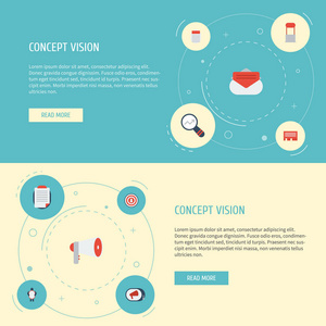 平面图标消息 信 电视和其他向量元素。广告平面图标符号集还包括站 报纸 放大镜对象