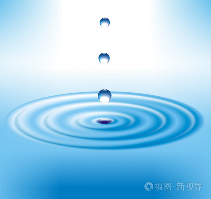 水滴落在水面上