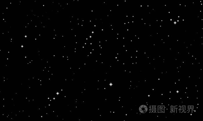 抽象的白色的星星在黑色的天空