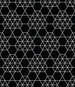 六角形几何和三角无缝矢量网格图案背景