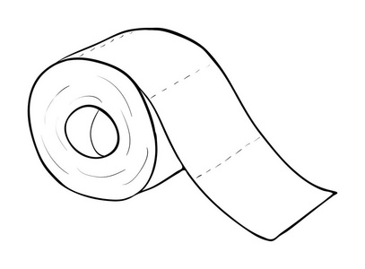 卫生纸卷矢量符号图标设计。美丽的说明