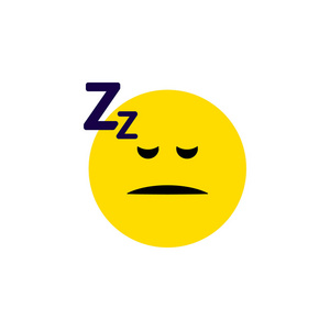 孤立睡平的图标。睡着了向量元素可用于睡觉，睡着了，脸上的设计理念