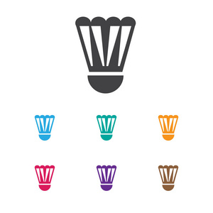 羽毛球羽毛的毽子图标.孤立.羽毛球俱乐部的创意 logo 模板.