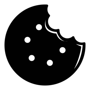 咬饼干图标，简单的黑色风格