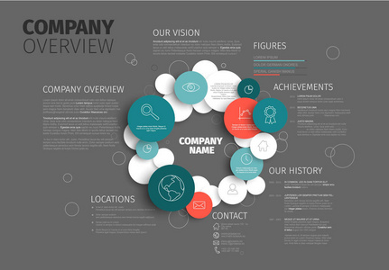 公司的信息图表概述设计模板