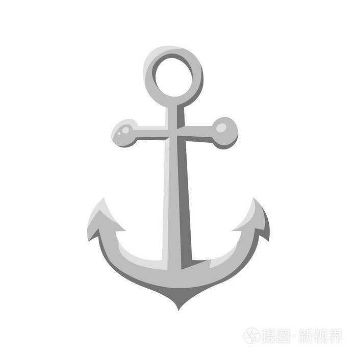 矢量卡通风格船锚.web 的图标.白色背景上孤立