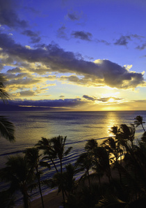 卡纳帕利海滩的太平洋日落图片