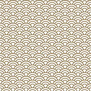 日本传统的矢量无缝波形在金线颜色样式