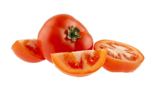 在白色背景上的西红柿