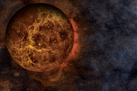 太阳能系统金星。这幅图像由美国国家航空航天局提供的元素