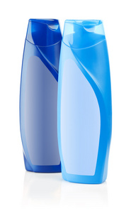 蓝色洗发水瓶