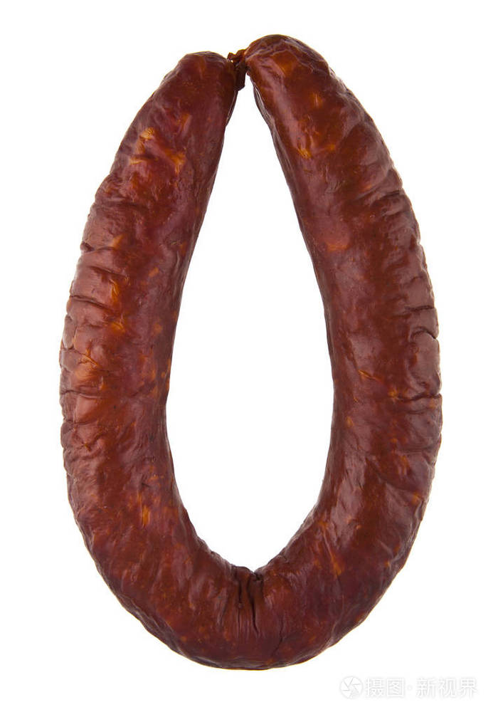 白色背景特写一个孤立的香肠照片-正版商用图片01htct-摄图新视界