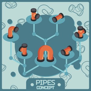 管道颜色等距概念图标。向量例证, epps 10