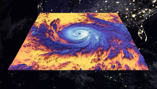 飓风玛丽亚。热图像。这幅图像由美国国家航空航天局提供的元素