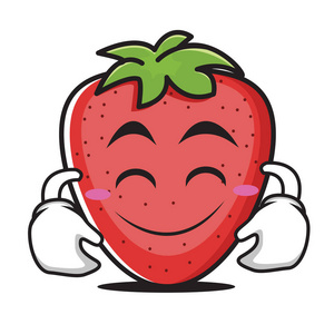 可爱的笑容草莓卡通人物