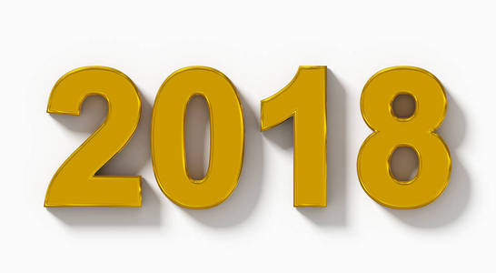 年金2018 年金 3d 数字与上白色-orth 孤立的阴影照片