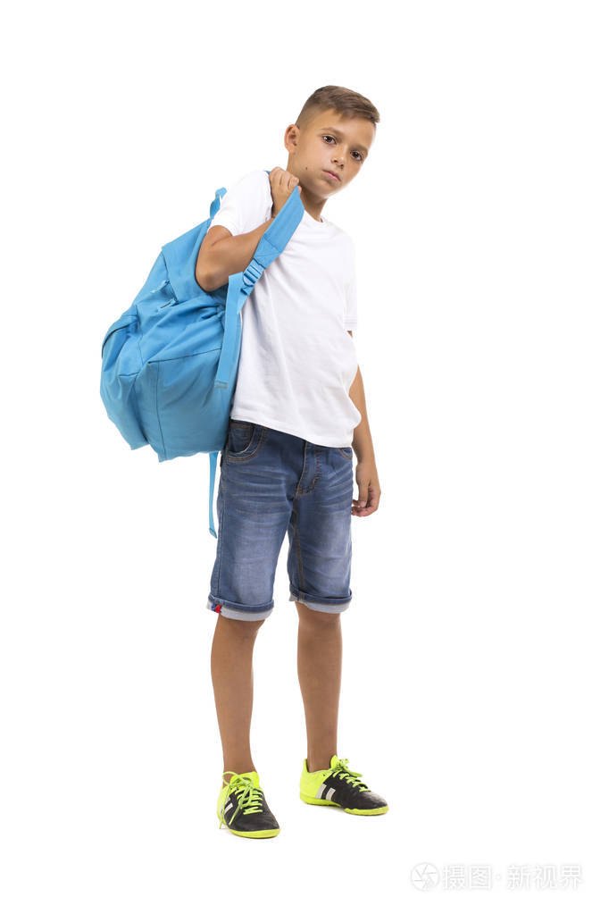 摄图新视界 照片 教育 休闲的青少年学生全身肖像.