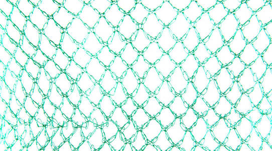 白色背景上渔网照片