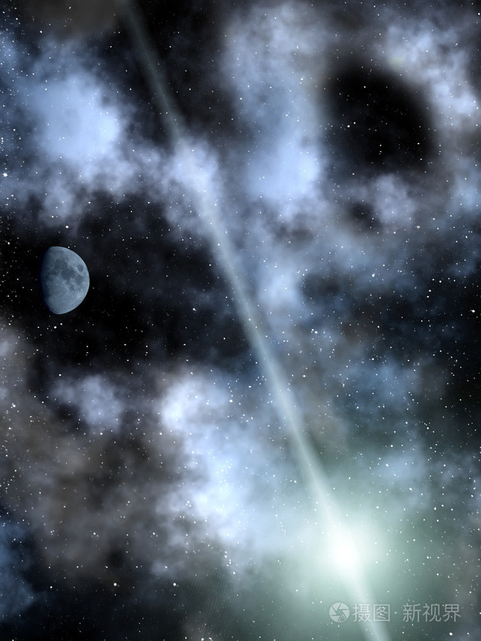 月亮的天空夜流星