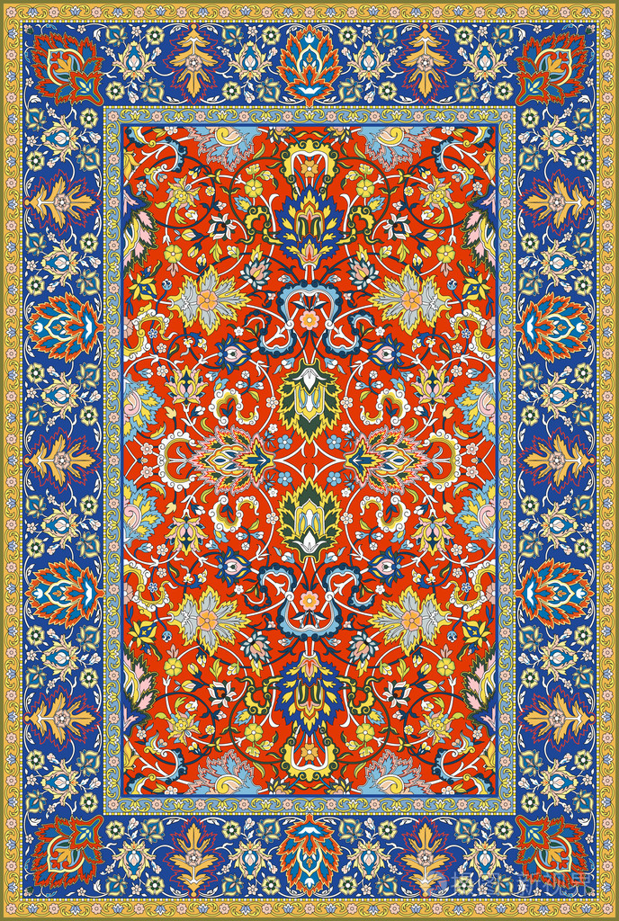 波斯详细的矢量地毯