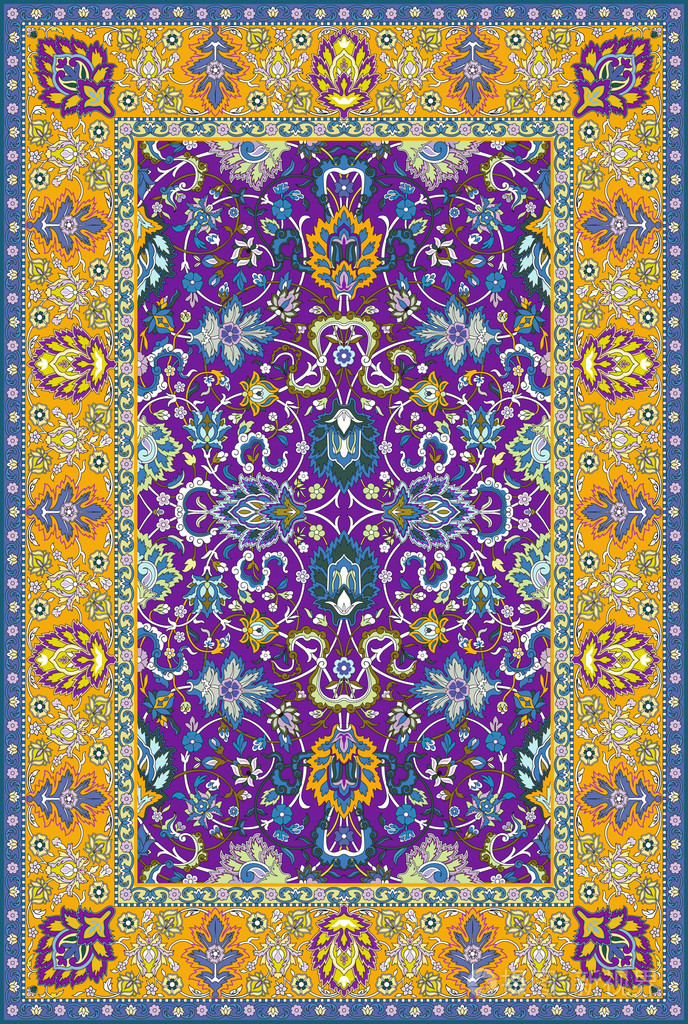 波斯详细的矢量地毯