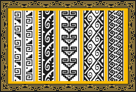 组古代美洲印第安人模式照片