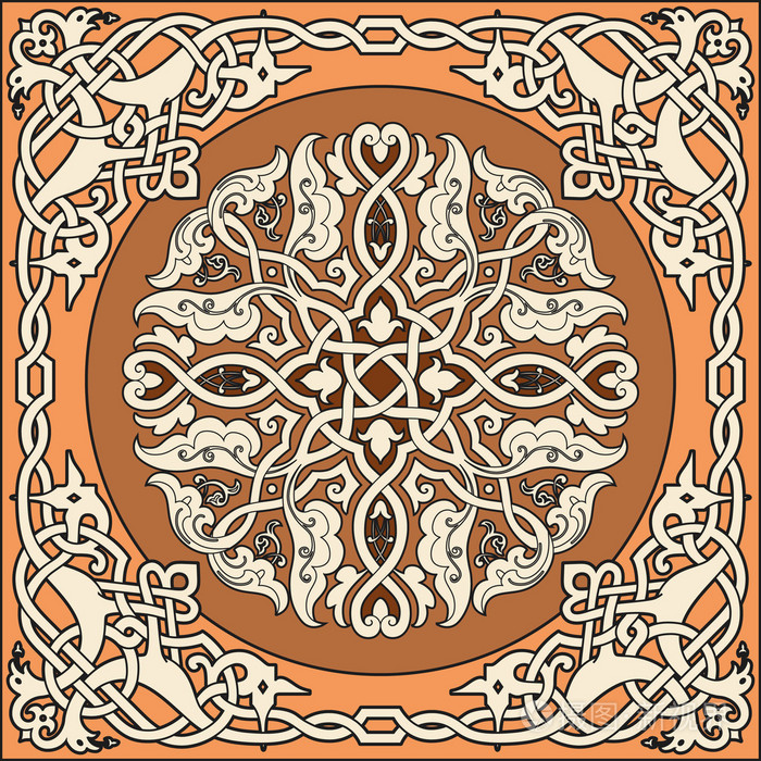 古代旧俄罗斯矢量花纹