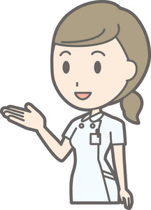 穿白色衣服的护士指导她韩的插图照片