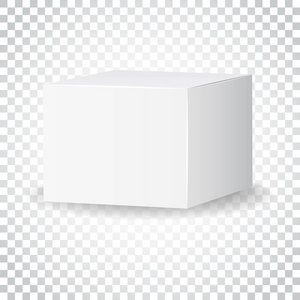 空白的白色纸箱 3d 框图标。框包样机矢量这