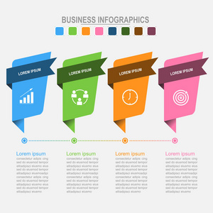 信息图表，业务概念向量的旗帜四