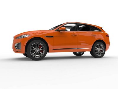 越野图橙色现代 4  4 越野车侧视图摄影图