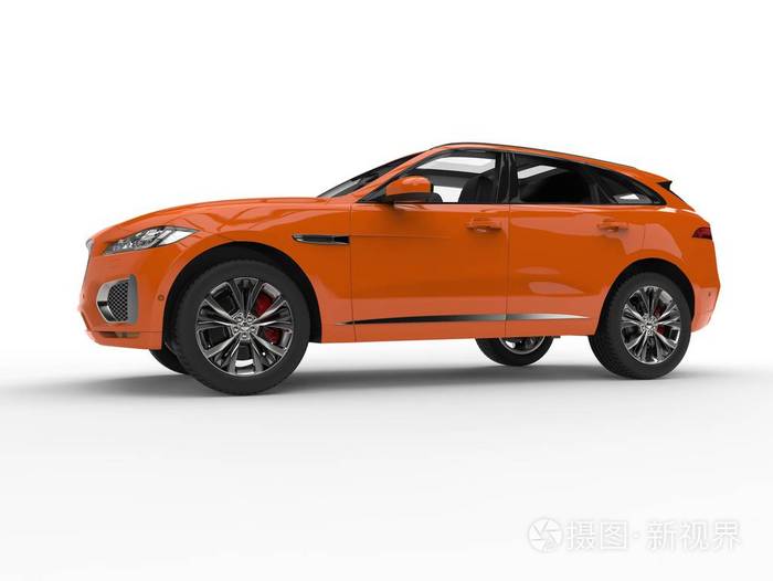 橙色现代44越野车侧视图