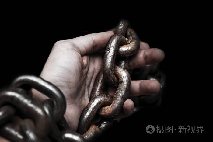 受害人, 奴隶, 天性大金属链的男性束缚