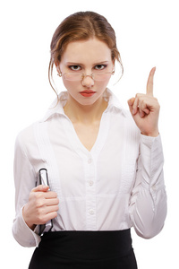 严格的女孩图片