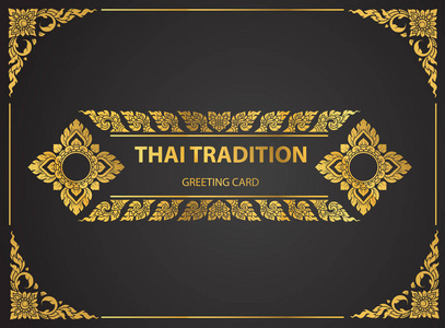 泰国艺术元素书 cover.vector 贺卡的传统设计黄金