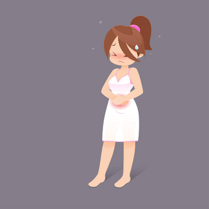 女性憋尿图图片