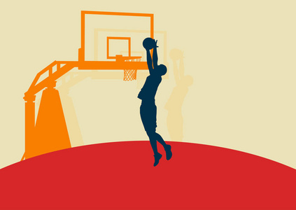篮球男子运动员放松矢量抽象图片